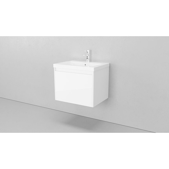 Тумба подвесная с раковиной Velvex Klaufs 60 см tpKLA.60.1Y-616.216, белый глянец - фото 5