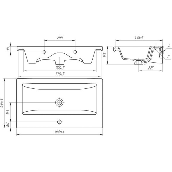 Тумба подвесная с раковиной Velvex Klaufs 80 см tpKLA.80.2Y-616.216, белый глянец - фото 11
