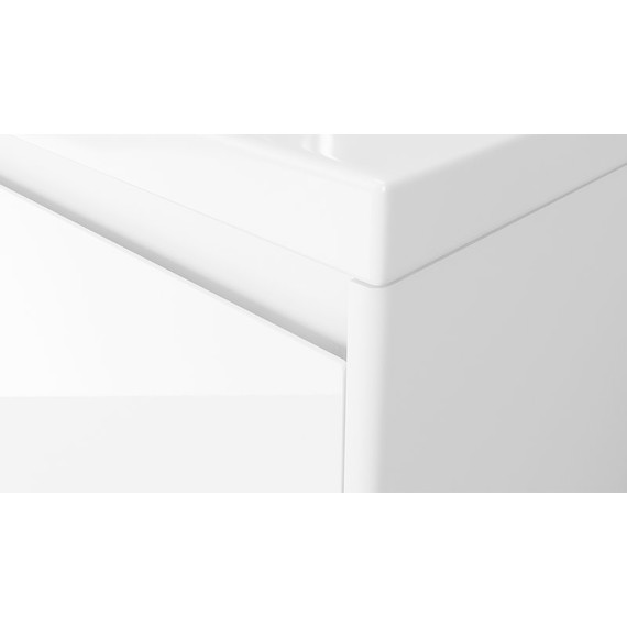 Тумба подвесная с раковиной Velvex Klaufs 80 см tpKLA.80.1Y-616.216, белый глянец - фото 10