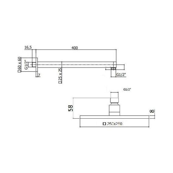 Верхний душ BelBagno Romano ROM-SLD-CRM - фото 2