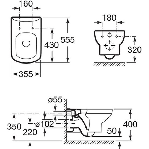 Инсталляция с подвесным унитазом Roca Dama Senso 7893104680 (без кнопки смыва) - фото, картинка 4 Инсталляция с подвесным унитазом Roca Dama Senso 7893104680 (без кнопки смыва) - фото 4