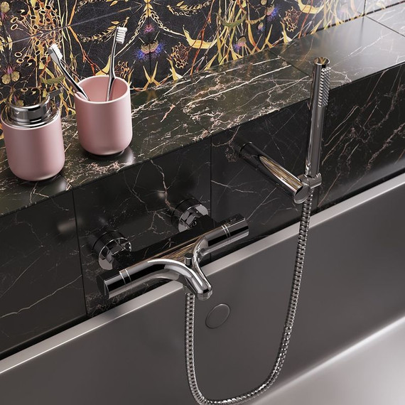 Смеситель для ванны с термостатом Paini Arena 92CR105THKM, хром - фото 4