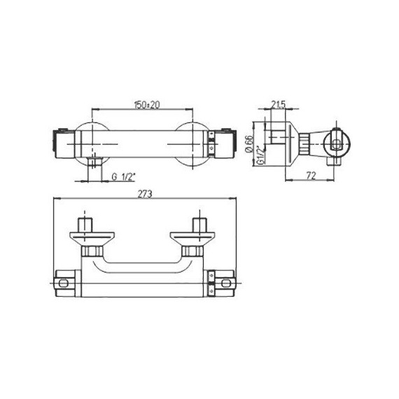 Смеситель для душа с термостатом Paini Arena 92CR511TH, хром - фото 6