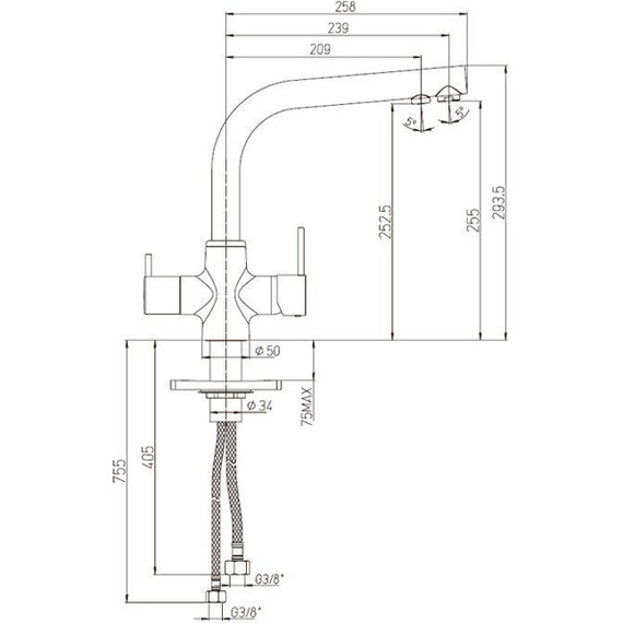 Смеситель для кухни Paini Arena 92CR6433VEB90DAKM, хром - фото 7