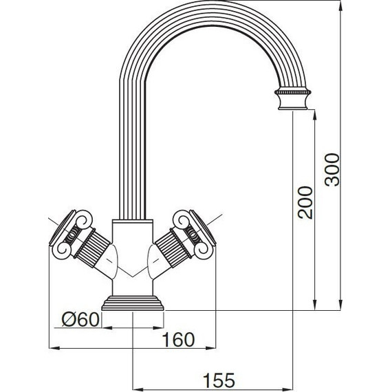 Смеситель для раковины Cezares APHRODITE-LS2-02-Sw, бронза, Цвет производителя: бронза - фото 3