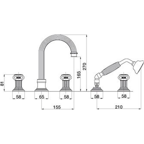 Смеситель для ванны Cezares APHRODITE-BVD-02-M, бронза, Цвет производителя: бронза - фото 3