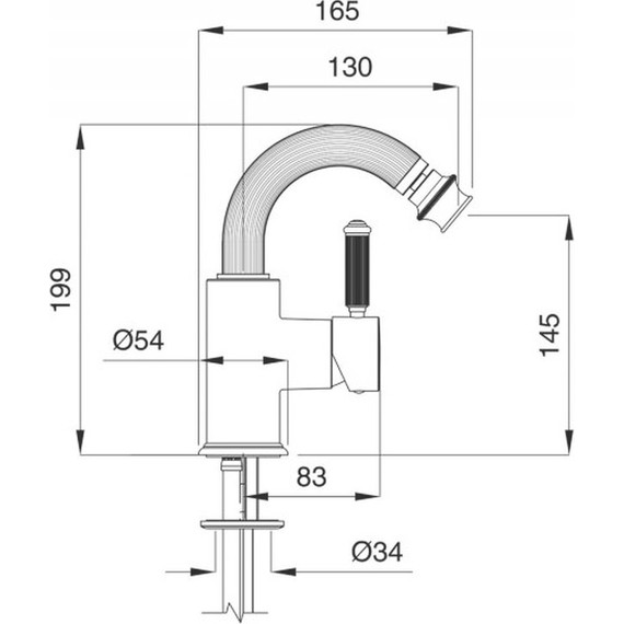 Смеситель для биде Cezares OLIMP-BSM2-03/24-L, золото, Цвет производителя: золото - фото 2