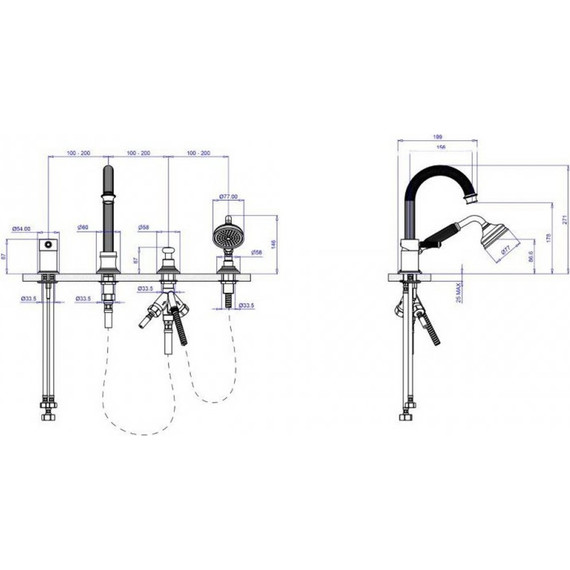 Смеситель для ванны Cezares OLIMP-BVDM-01-L, Цвет производителя: хром - фото 2