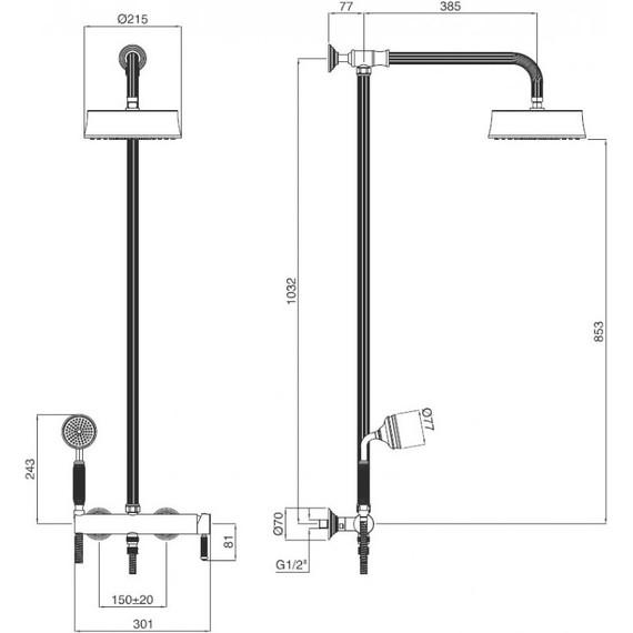 Душевая стойка Cezares OLIMP-CD-01-L, Цвет производителя: хром - фото 2