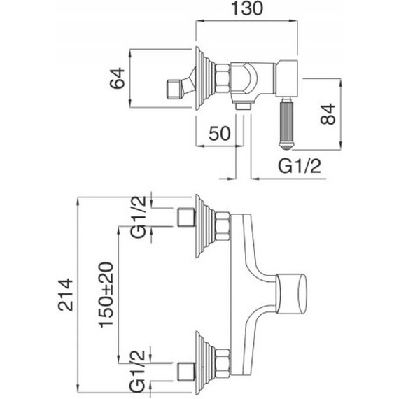 Смеситель для душа Cezares OLIMP-DM-02-L, бронза, Цвет производителя: бронза - фото 2