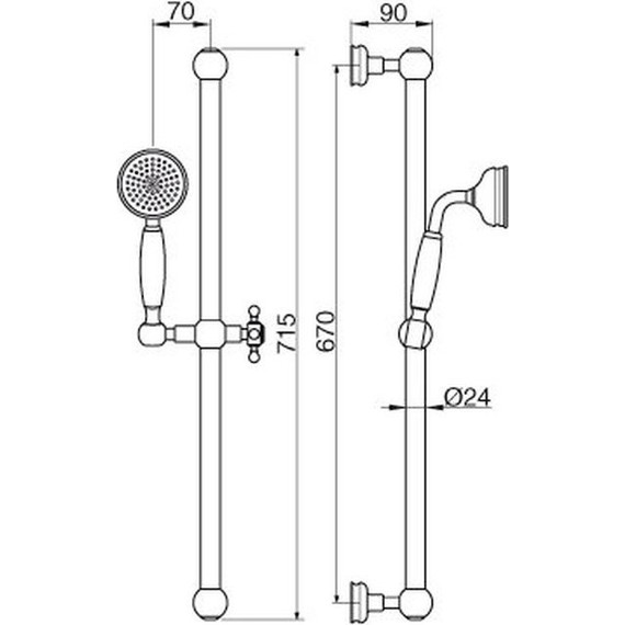 Душевой гарнитур Cezares OLIMP-SD-02, бронза - фото 2