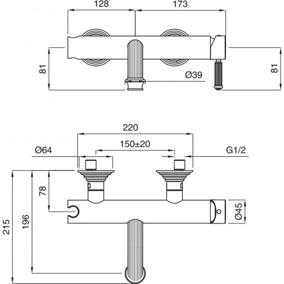Смеситель для ванны Cezares APHRODITE-VDM-03/24-Bi, золото, Цвет производителя: золото - фото 2