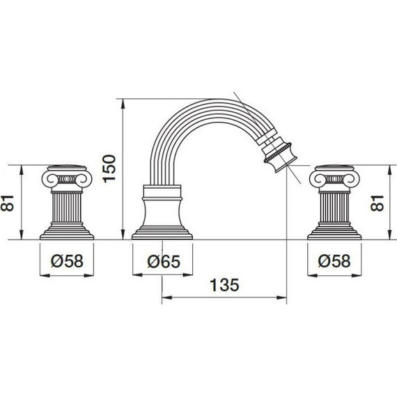Смеситель для биде Cezares APHRODITE-BBS2-01-S1, Цвет производителя: хром - фото 2
