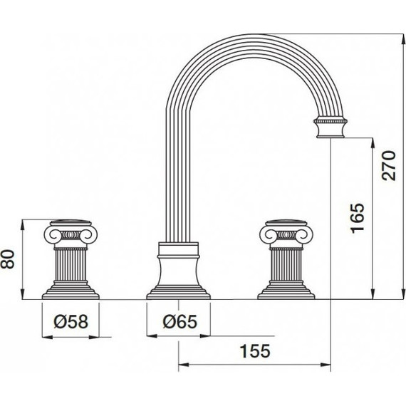 Смеситель для раковины Cezares APHRODITE-BLS2-A-02-O, бронза - фото 3