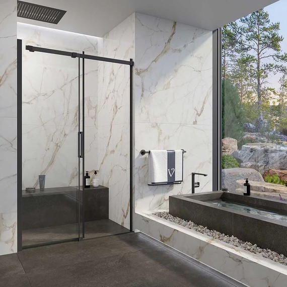 Душевая дверь Veconi Vianno 150 см VN70-150-01-19C4, чёрный/прозрачное - фото 4