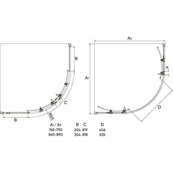 Душевое ограждение Veconi Rovigo 80x80 см RV107B-80-01-C4, чёрный/прозрачное - фото 4