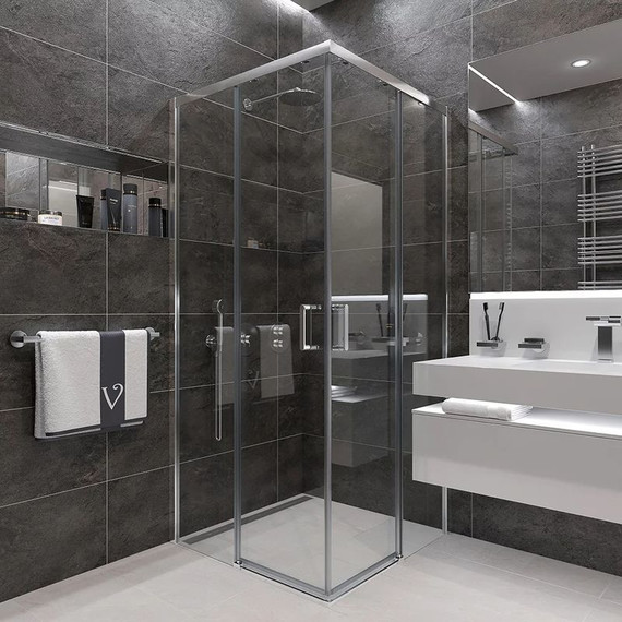 Душевое ограждение Veconi Rovigo 90x90 см RV47-90-01-C4, хром/прозрачное - фото 3