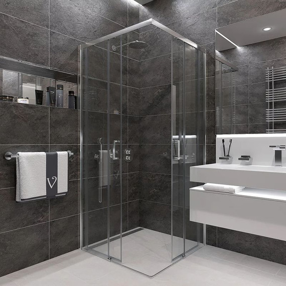 Душевое ограждение Veconi Rovigo 80x80 см RV47-80-01-C4, хром/прозрачное - фото 4
