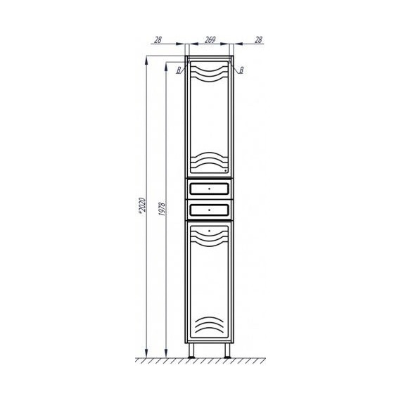 Пенал напольный Акватон Домус 32 см 1A122003DO01R - фото 3