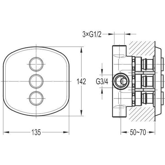 Переключатель на 3 положения Cezares GLOBO-F-DEV3-B-01 - фото 2