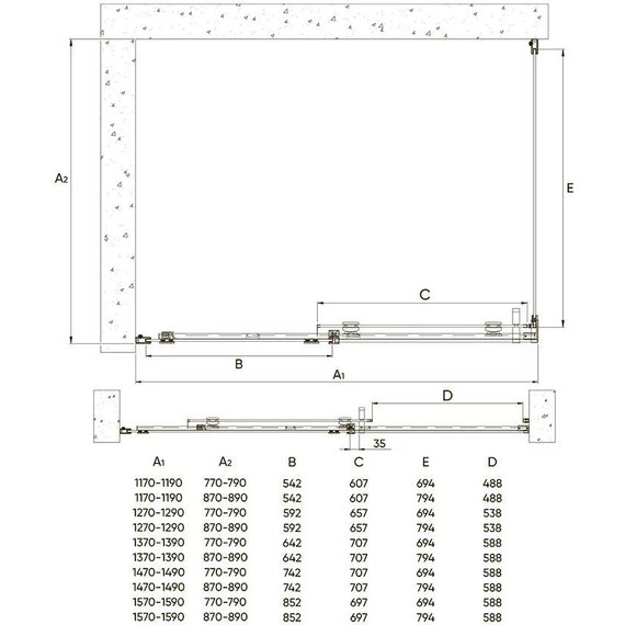 Душевое ограждение Veconi Rovigo 140х80 см RV070-14080PR-01-19C4, чёрный/прозрачное - фото 3