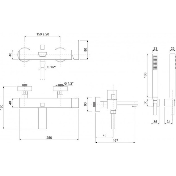 Смеситель для ванны Cezares PRIZMA-VDM-01 - фото, картинка 2 Смеситель для ванны Cezares PRIZMA-VDM-01 - фото 2