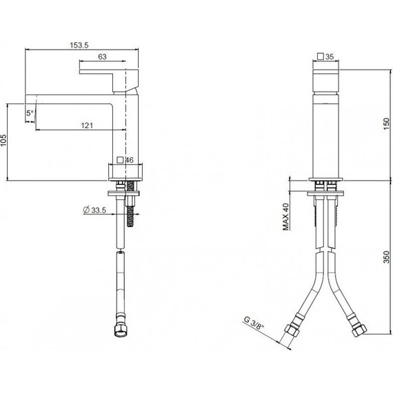 Смеситель для раковины Cezares UNIKA-LSM1-01-W0, Цвет производителя: хром - фото 2