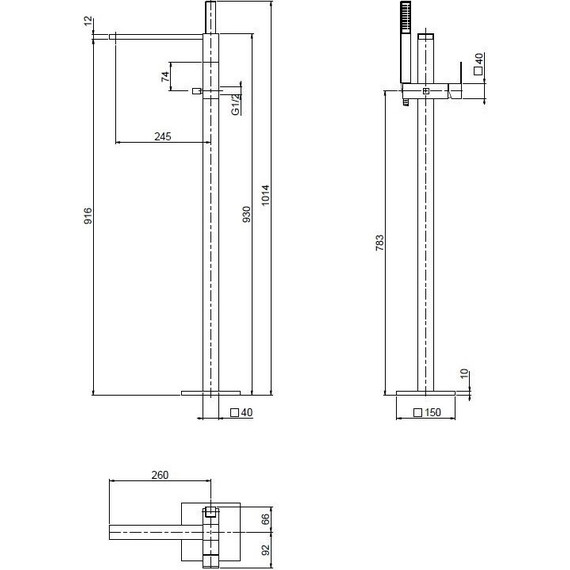Смеситель для ванны Cezares UNIKA-VDP-01, Цвет производителя: хром - фото 3