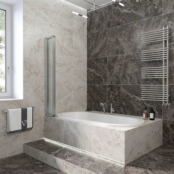 Шторка для ванны Veconi Palau 90 см PL74L-90-01-19C4, хром/прозрачное L - фото 2