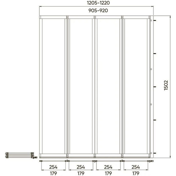 Шторка для ванны Veconi Palau 90 см PL74R-90-01-19C4, хром/прозрачное R - фото 3
