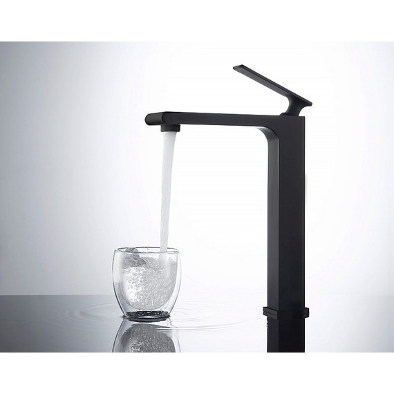 Смеситель для раковины высокий Timo Anni 2711/03F, черный матовый - фото 2