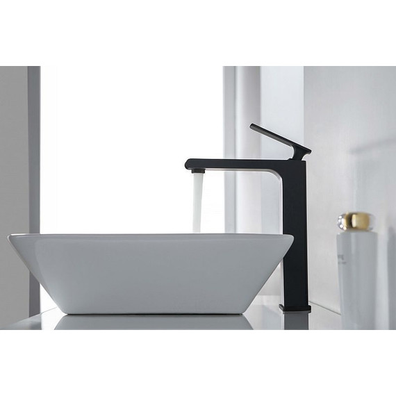 Смеситель для раковины высокий Timo Anni 2711/03F, черный матовый - фото 3