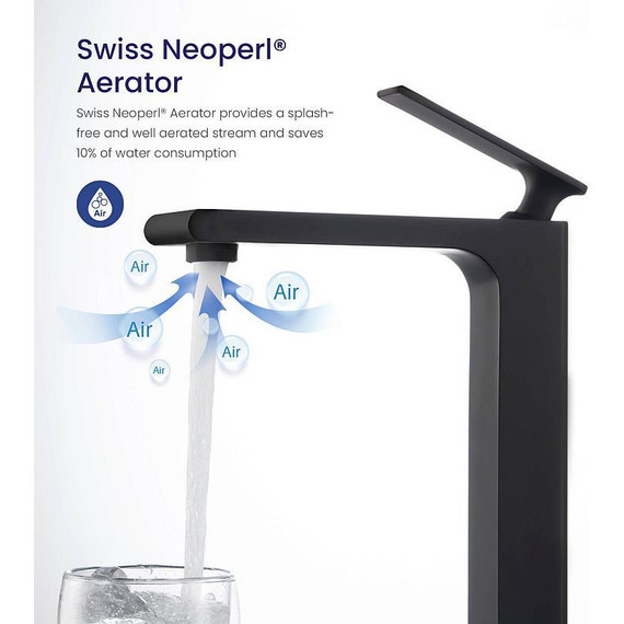 Смеситель для раковины высокий Timo Anni 2711/03F, черный матовый - фото 6