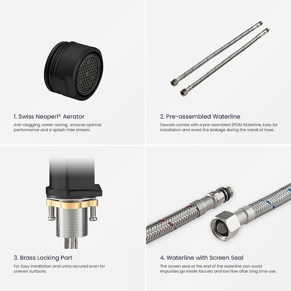 Смеситель для раковины высокий Timo Anni 2711/03F, черный матовый - фото 8