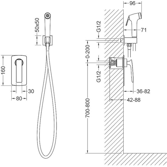 Набор для гигиенического душа Timo Helmi 4089/03SM, черный матовый - фото 2