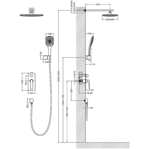 Душевая система для душа Timo Helmi SX-4069/03SM, черный - фото 5