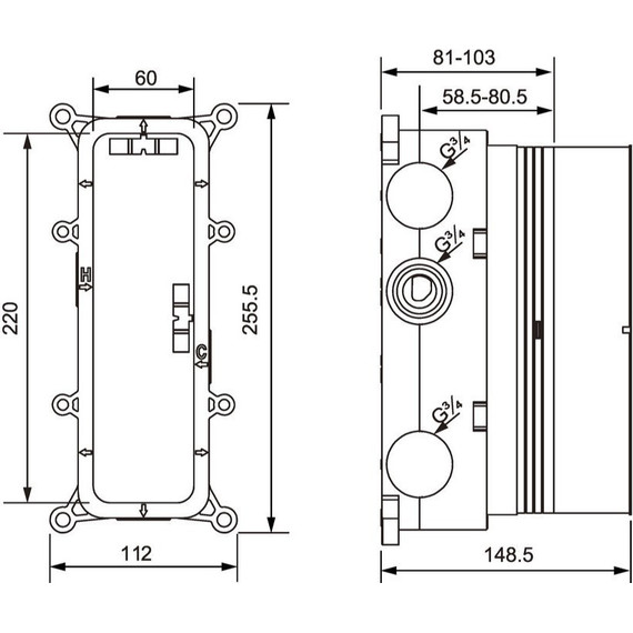 Душевая система для душа с термостатом Timo Petruma SX-5039/03SM, черный матовый - фото 8