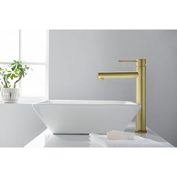 Смеситель для раковины высокий Timo Saona 2311/17F, золото матовое - фото, картинка 2 Смеситель для раковины высокий Timo Saona 2311/17F, золото матовое - фото 2