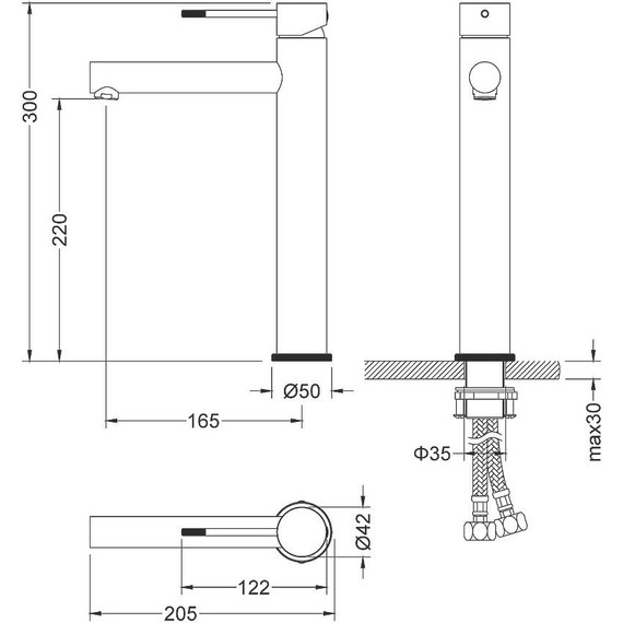 Смеситель для раковины высокий Timo Saona 2311/17F, золото матовое - фото, картинка 5 Смеситель для раковины высокий Timo Saona 2311/17F, золото матовое - фото 5