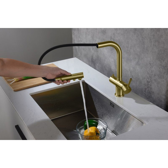 Смеситель для кухни Timo Saona 2356/17FL, золото матовое - фото 2
