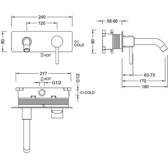 Смеситель для раковины настенный Timo Saona 2371/03SM, черный матовый - фото, картинка 3 Смеситель для раковины настенный Timo Saona 2371/03SM, черный матовый - фото 3