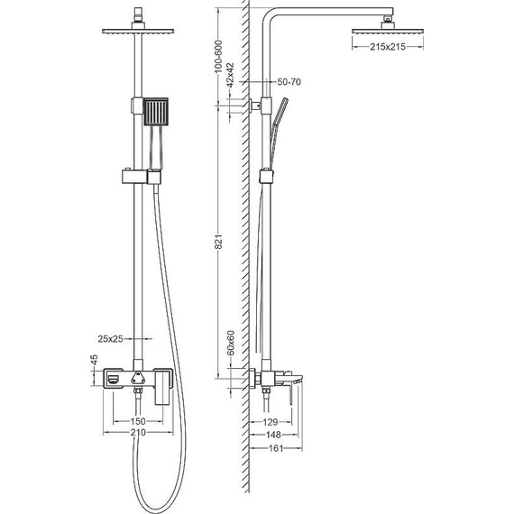 Душевая стойка Timo Selene SX-1030/17, золото матовое - фото 5