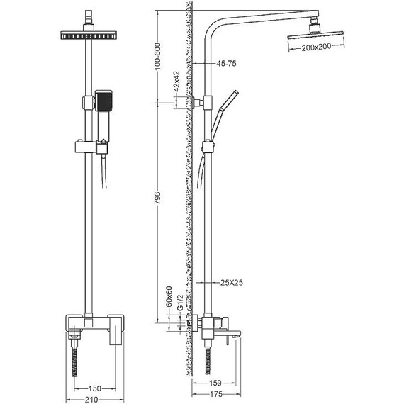 Душевая стойка Timo Selene SX-2013/17, золото матовое - фото 2
