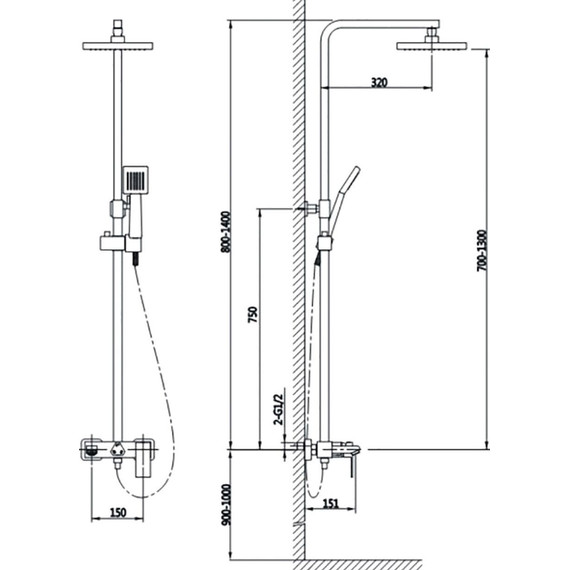 Душевая стойка Timo Briana SX-7130/17, золото матовое - фото 2