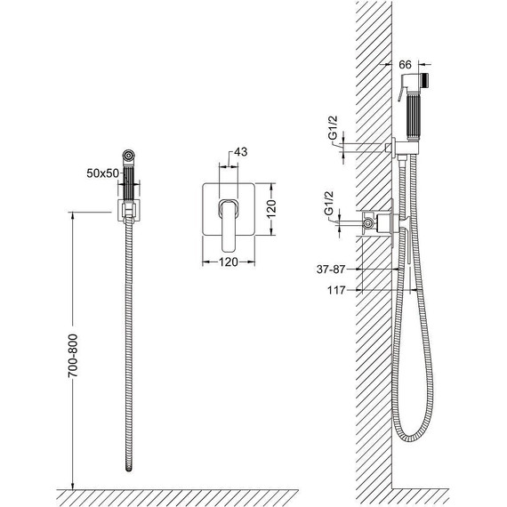 Набор для гигиенического душа Timo Torne 4389/17SM, золото матовое - фото 2
