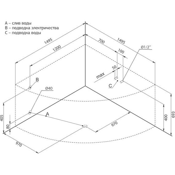 Ванна акриловая Aquanet Malta 150х150 см 204003 - фото, картинка 11 Ванна акриловая Aquanet Malta 150х150 см 204003 - фото 11