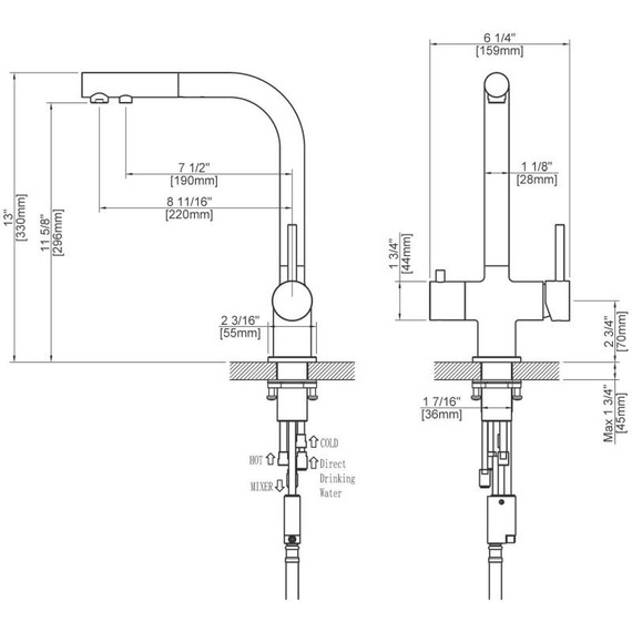 Смеситель для кухни Timo Saona 2356/03FL, черный матовый - фото 2