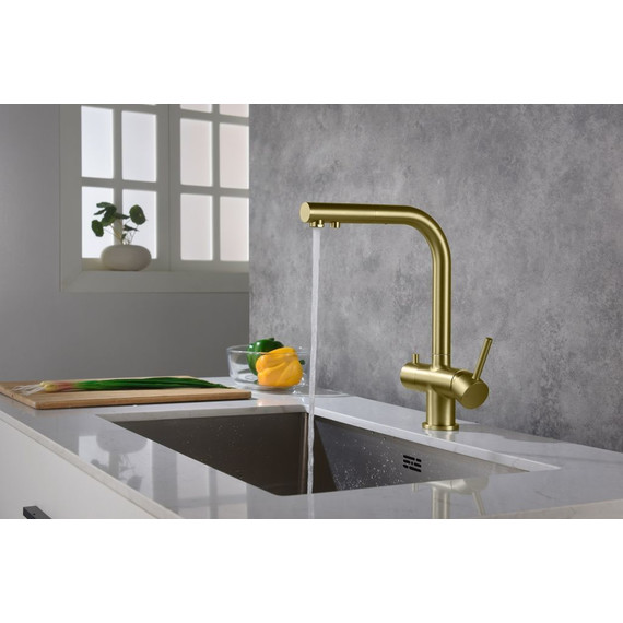 Смеситель для кухни Timo Saona 2356/17FL, золото матовое - фото 3