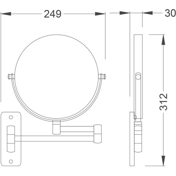 Зеркало косметическое настенное Timo Selene 17076/17, цвет золото матовое - фото 2