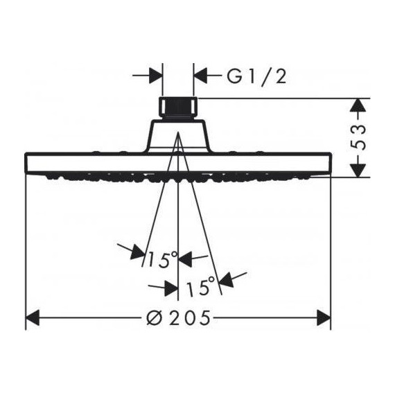 Верхний душ Hansgrohe Vernis Blend 26271670, черный матовый - фото 2